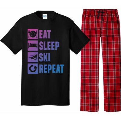 Eat Sleep Ski Repeat Ladies Ski Gift Pajama Set