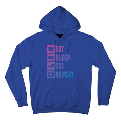 Eat Sleep Ski Repeat Ladies Ski Gift Hoodie