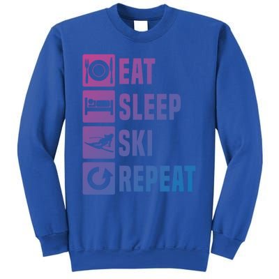 Eat Sleep Ski Repeat Ladies Ski Gift Sweatshirt