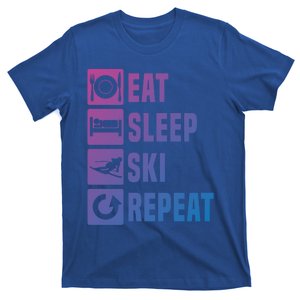 Eat Sleep Ski Repeat Ladies Ski Gift T-Shirt