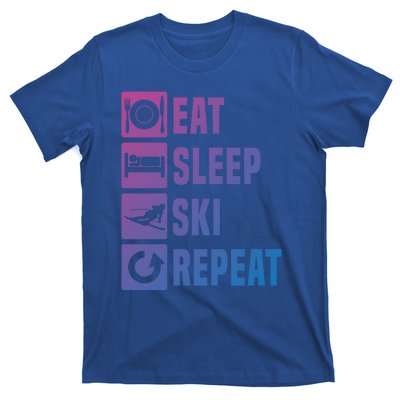 Eat Sleep Ski Repeat Ladies Ski Gift T-Shirt