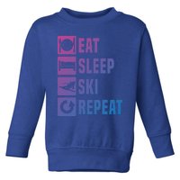 Eat Sleep Ski Repeat Ladies Ski Gift Toddler Sweatshirt