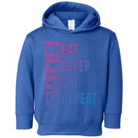 Eat Sleep Ski Repeat Ladies Ski Gift Toddler Hoodie