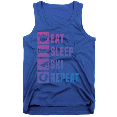 Eat Sleep Ski Repeat Ladies Ski Gift Tank Top