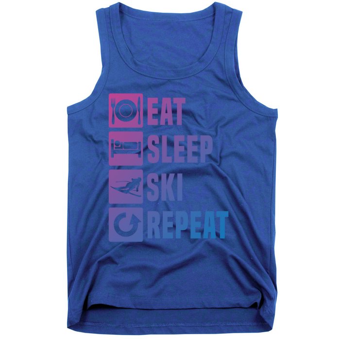 Eat Sleep Ski Repeat Ladies Ski Gift Tank Top