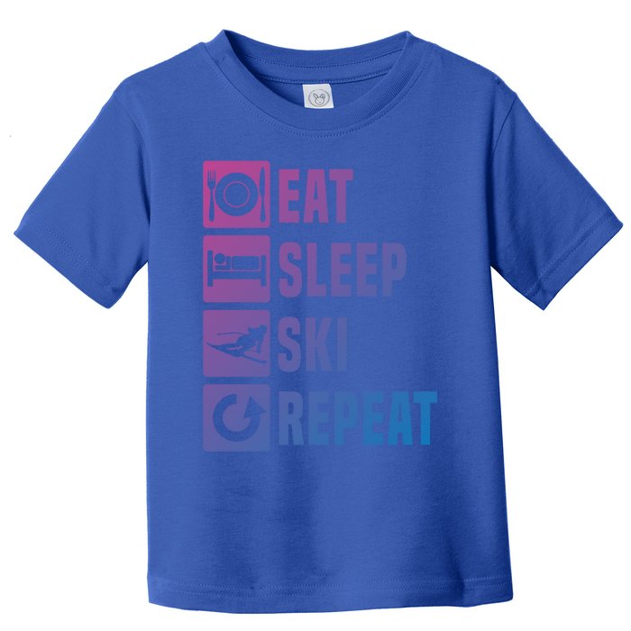 Eat Sleep Ski Repeat Ladies Ski Gift Toddler T-Shirt