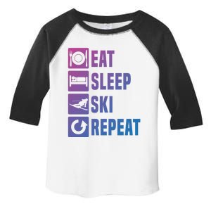 Eat Sleep Ski Repeat Ladies Ski Gift Toddler Fine Jersey T-Shirt