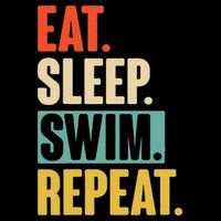 Eat Sleep Swim Repeat Funny Retro Vintage Swimming Swimmer Doggie Tank