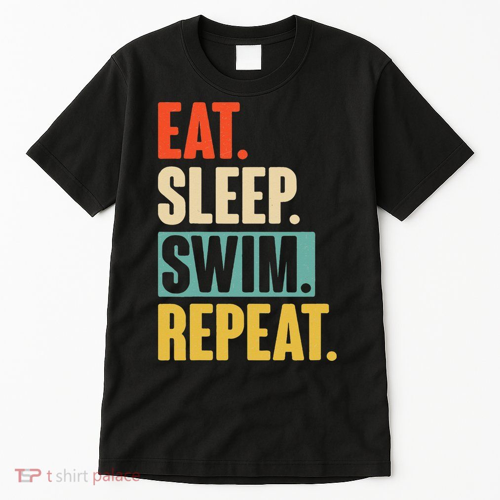Eat Sleep Swim Repeat Funny Retro Vintage Swimming Swimmer Tall T-Shirt