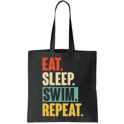 Eat Sleep Swim Repeat Funny Retro Vintage Swimming Swimmer Bag