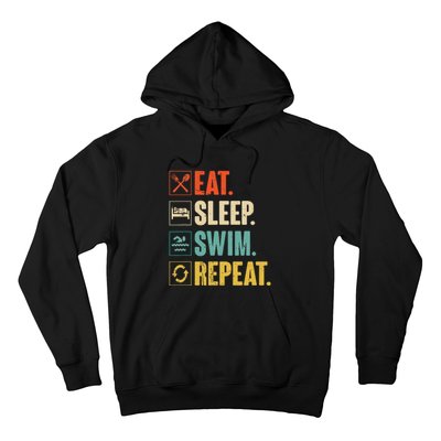 Eat Sleep Swim Repeat Swimming Swimmer Gift Hoodie