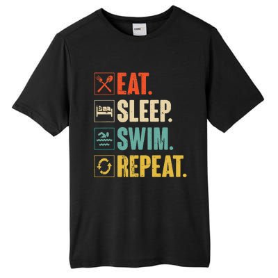 Eat Sleep Swim Repeat Swimming Swimmer Gift Tall Fusion ChromaSoft Performance T-Shirt