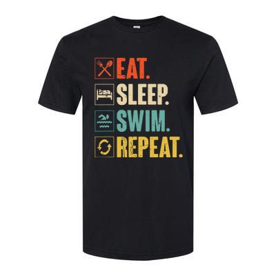 Eat Sleep Swim Repeat Swimming Swimmer Gift Softstyle CVC T-Shirt