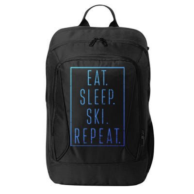 Eat Sleep Ski Repeat Funny Gift Vintage Gift City Backpack