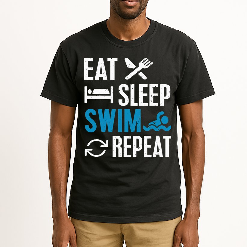 Eat Sleep Swim Repeat funny Swimming Lovers Tall T-Shirt