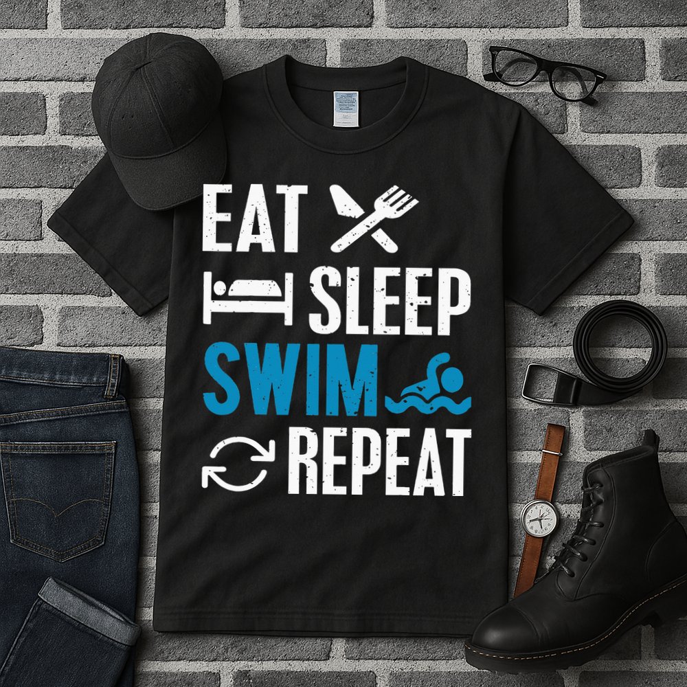 Eat Sleep Swim Repeat funny Swimming Lovers Tall T-Shirt