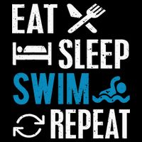 Eat Sleep Swim Repeat funny Swimming Lovers Drawstring Bag