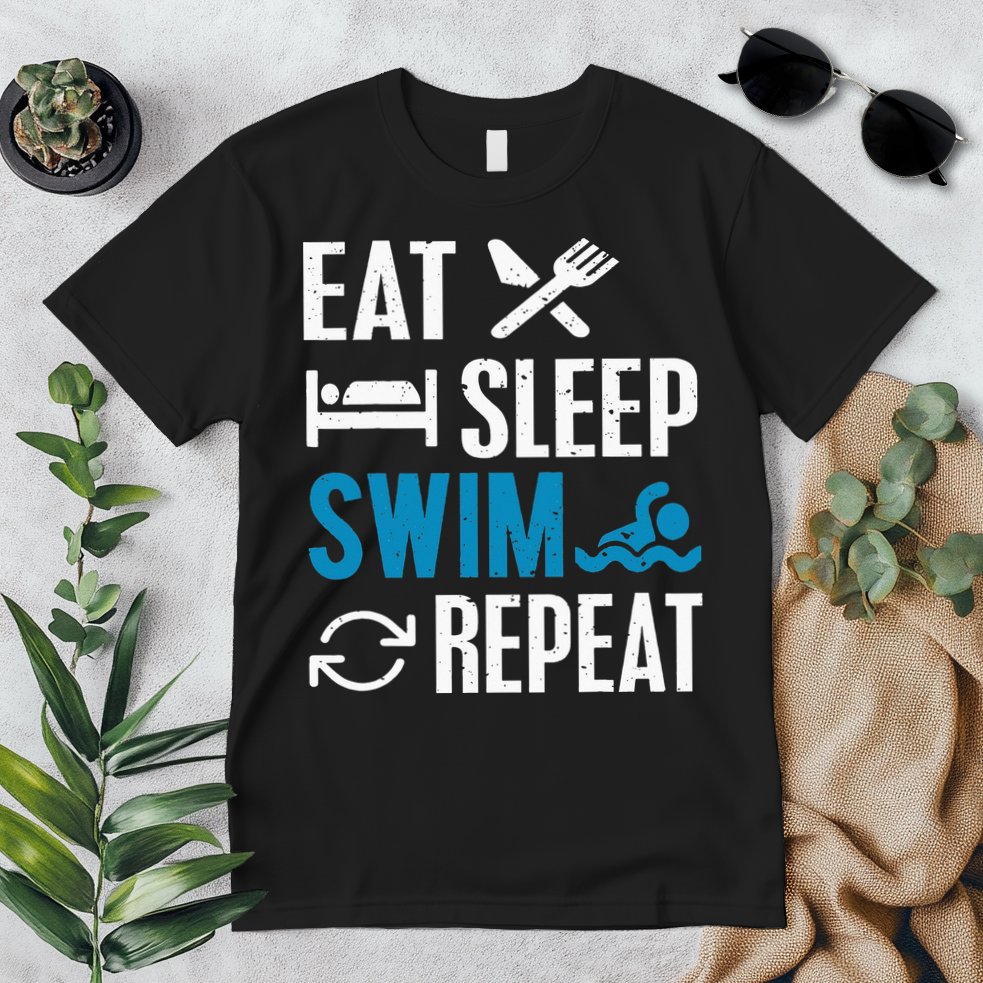 Eat Sleep Swim Repeat funny Swimming Lovers Premium T-Shirt
