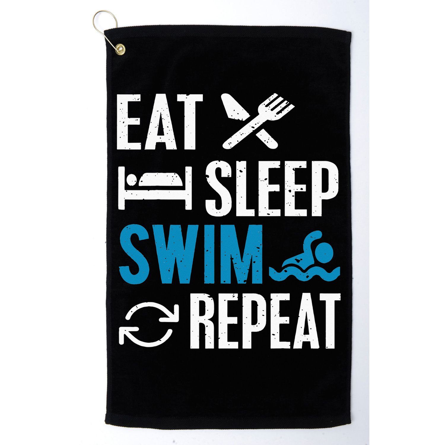 Eat Sleep Swim Repeat funny Swimming Lovers Golf Towel
