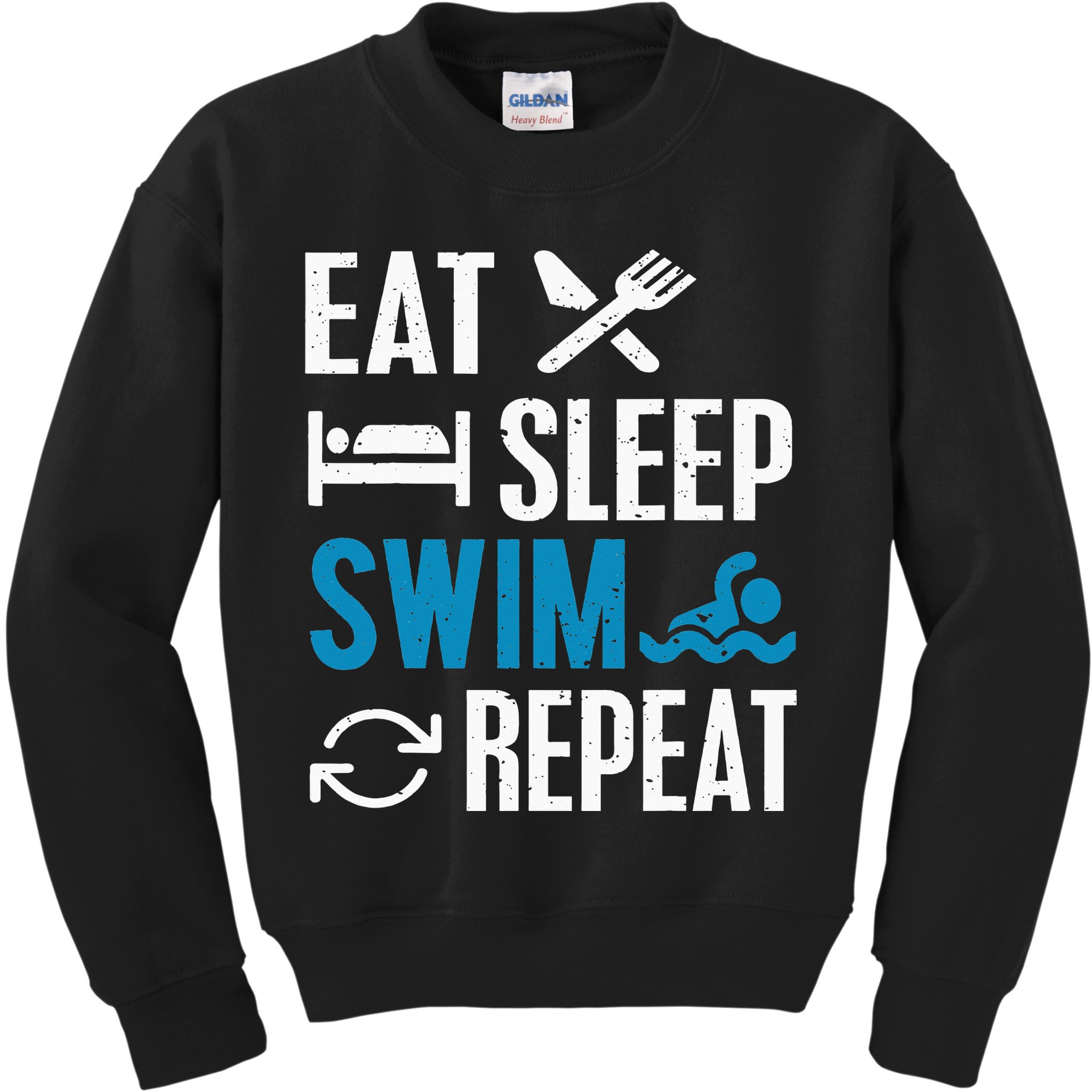 Eat Sleep Swim Repeat funny Swimming Lovers Kids Sweatshirt