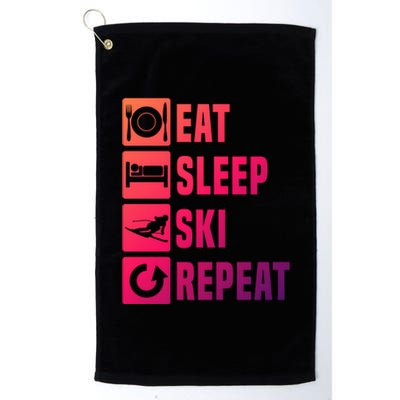 Eat Sleep Ski Repeat Ladies Ski Gift Platinum Collection Golf Towel