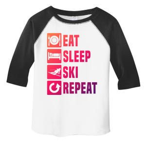 Eat Sleep Ski Repeat Ladies Ski Gift Toddler Fine Jersey T-Shirt