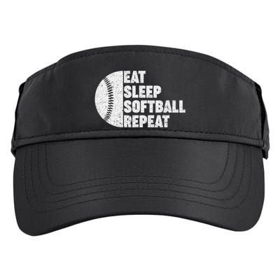 Eat Sleep Softball Repeat Teens Kids Men Women Adult Drive Performance Visor