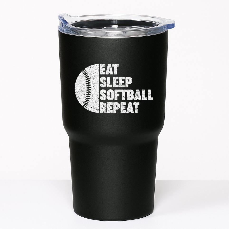 Eat Sleep Softball Repeat Teens Kids Men Women Tumbler
