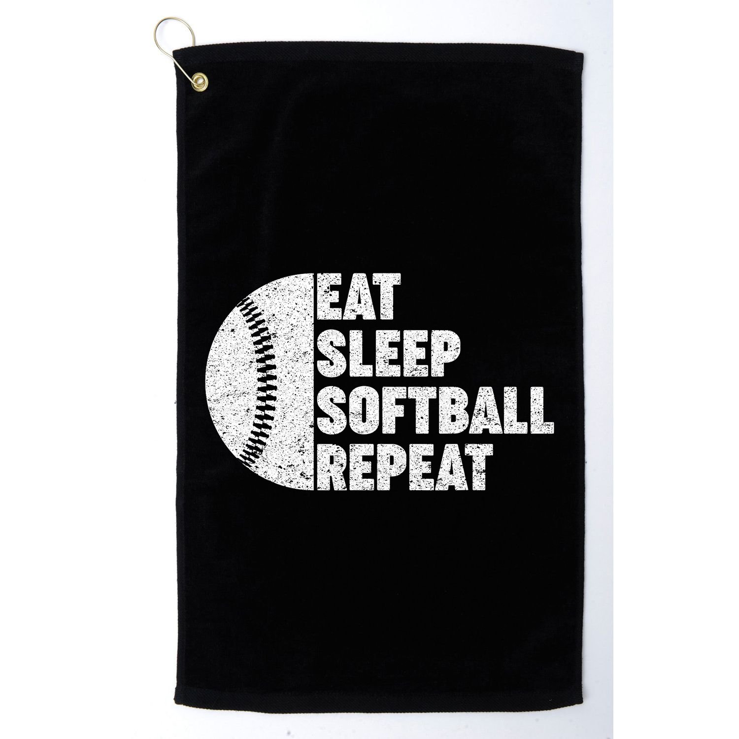 Eat Sleep Softball Repeat Teens Kids Men Women Golf Towel