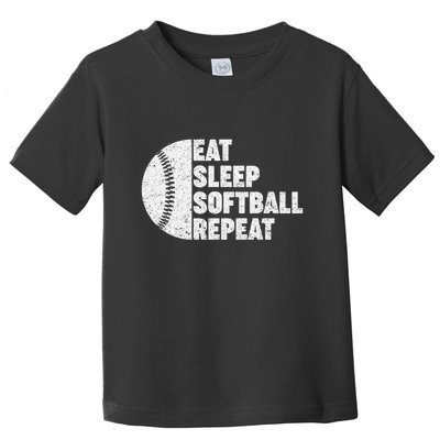 Eat Sleep Softball Repeat Teens Kids Men Women Toddler T-Shirt