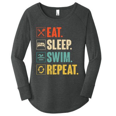 Eat Sleep Swim Repeat Swimming Swimmer Gift Women's Perfect Tri Tunic Long Sleeve Shirt