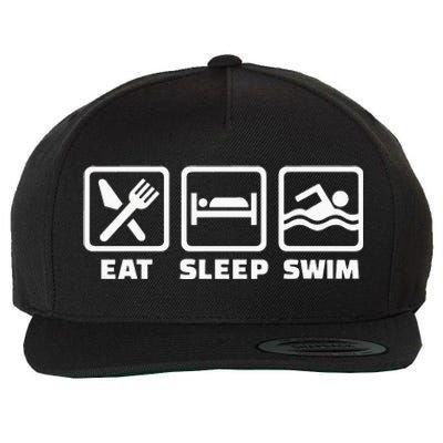 Eat sleep swim Wool Snapback Cap