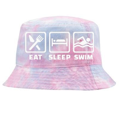 Eat sleep swim Tie-Dyed Bucket Hat