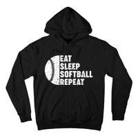 Eat Sleep Softball Repeat Teens Girl Women Hoodie