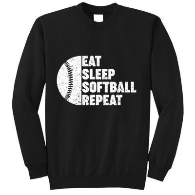 Eat Sleep Softball Repeat Teens Girl Women Sweatshirt