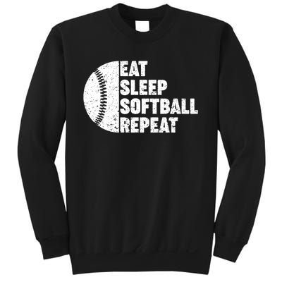 Eat Sleep Softball Repeat Teens Girl Women Sweatshirt