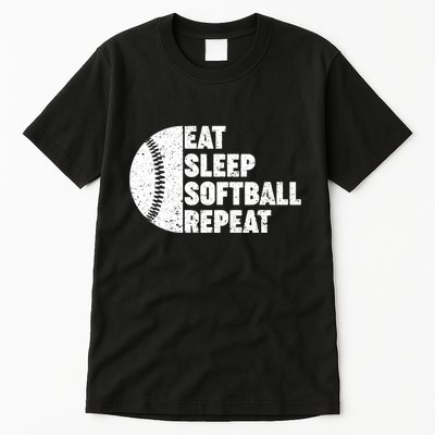 Eat Sleep Softball Repeat Teens Girl Women Tall T-Shirt