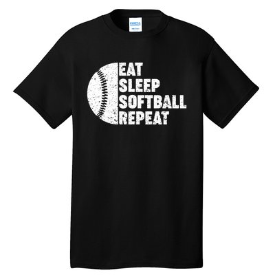 Eat Sleep Softball Repeat Teens Girl Women Tall T-Shirt