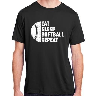 Eat Sleep Softball Repeat Teens Girl Women Adult ChromaSoft Performance T-Shirt