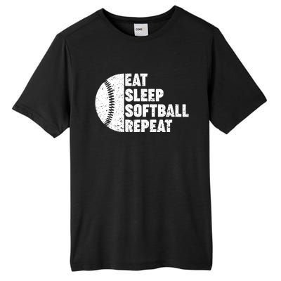 Eat Sleep Softball Repeat Teens Girl Women Tall Fusion ChromaSoft Performance T-Shirt