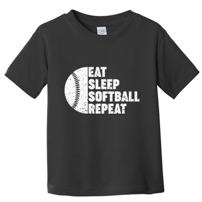 Eat Sleep Softball Repeat Teens Girl Women Toddler T-Shirt