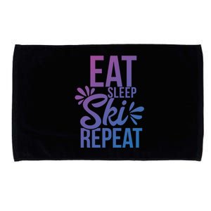 Eat Sleep Ski Repeat Motivational Gift Ace058b Great Gift Microfiber Hand Towel