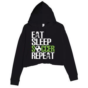 Eat Sleep Soccer Repeat Shirts Cool Sport Player Gift Crop Fleece Hoodie