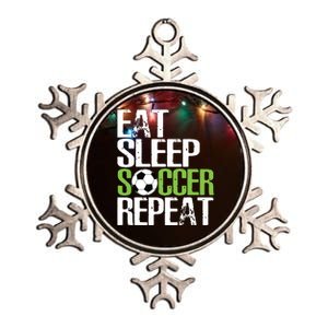 Eat Sleep Soccer Repeat Shirts Cool Sport Player Gift Metallic Star Ornament