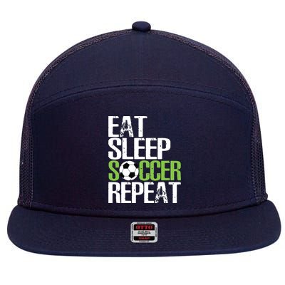 Eat Sleep Soccer Repeat Shirts Cool Sport Player Gift 7 Panel Mesh Trucker Snapback Hat