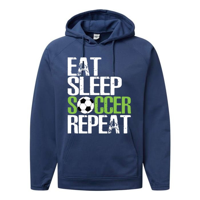 Eat Sleep Soccer Repeat Shirts Cool Sport Player Gift Performance Fleece Hoodie