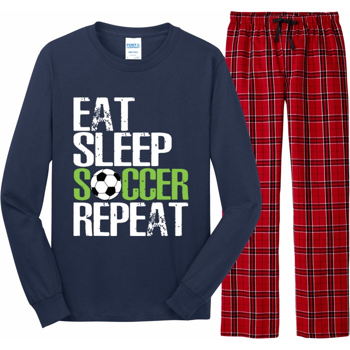 Eat Sleep Soccer Repeat Shirts Cool Sport Player Gift Long Sleeve Pajama Set