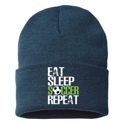 Eat Sleep Soccer Repeat Shirts Cool Sport Player Gift Sustainable Knit Beanie