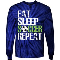 Eat Sleep Soccer Repeat Shirts Cool Sport Player Gift Tie-Dye Long Sleeve Shirt