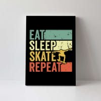 Eat Sleep Skate Repeat Retro Skateboarding Skater Canvas